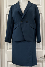 Talbots Green Women  s 2-Piece Skirted Business Suit Blazer Size 2 Skirt 4 P