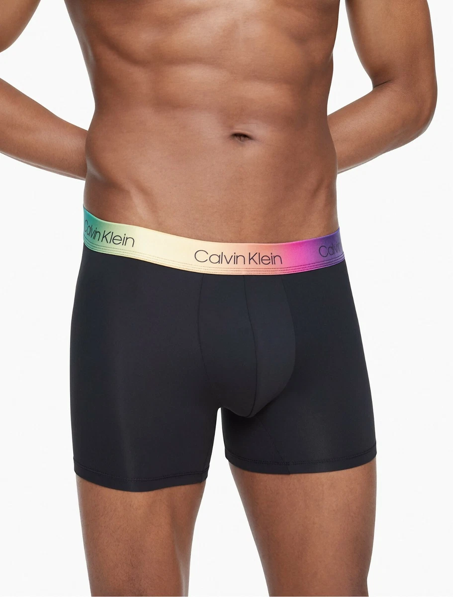 Calvin Klein Microfiber Boxer Brief underwear Gay Pride Black