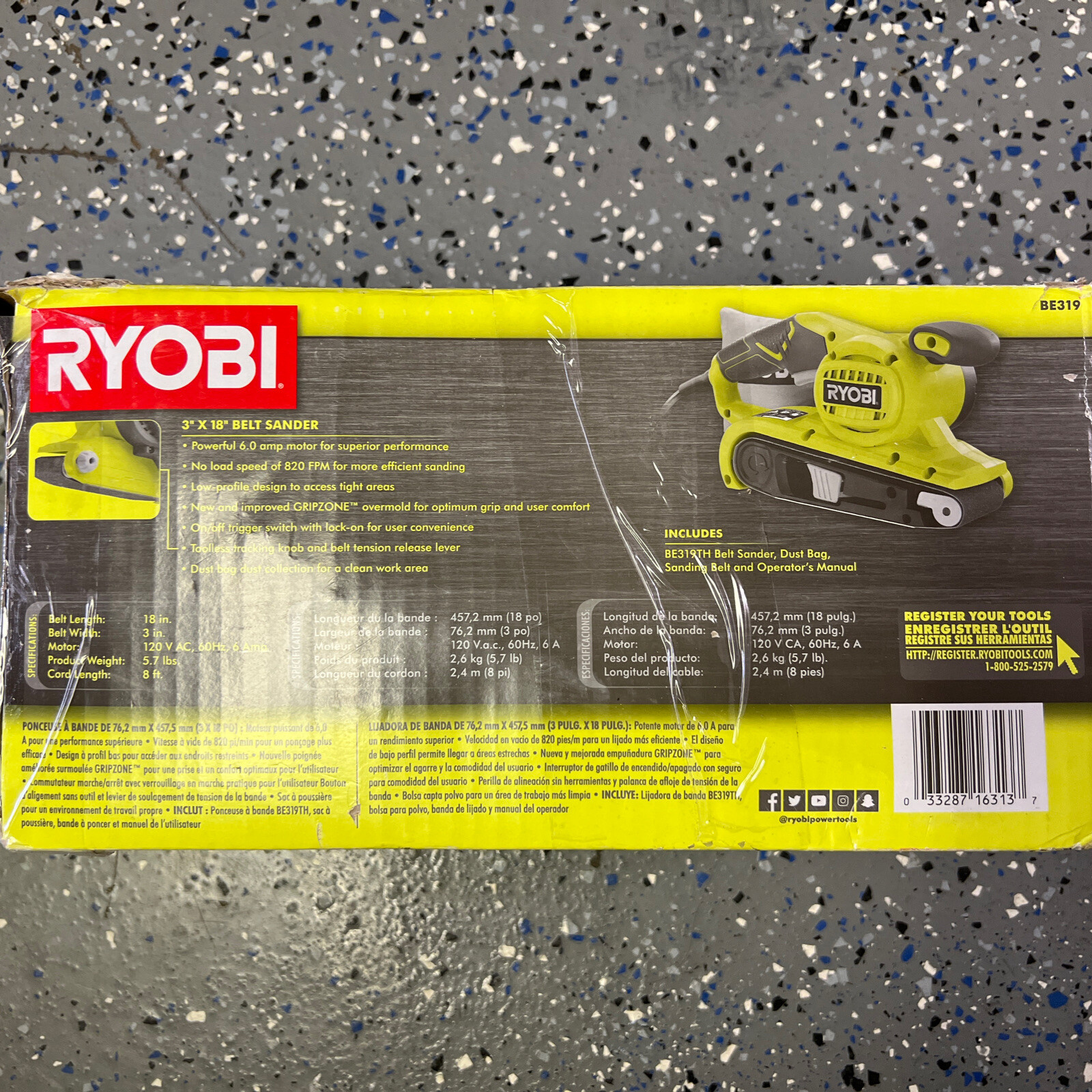 RYOBI Belt Sander Electric 6 Amp 3 X 18 Inch Portable Belt Sander BE319 G3 eBay