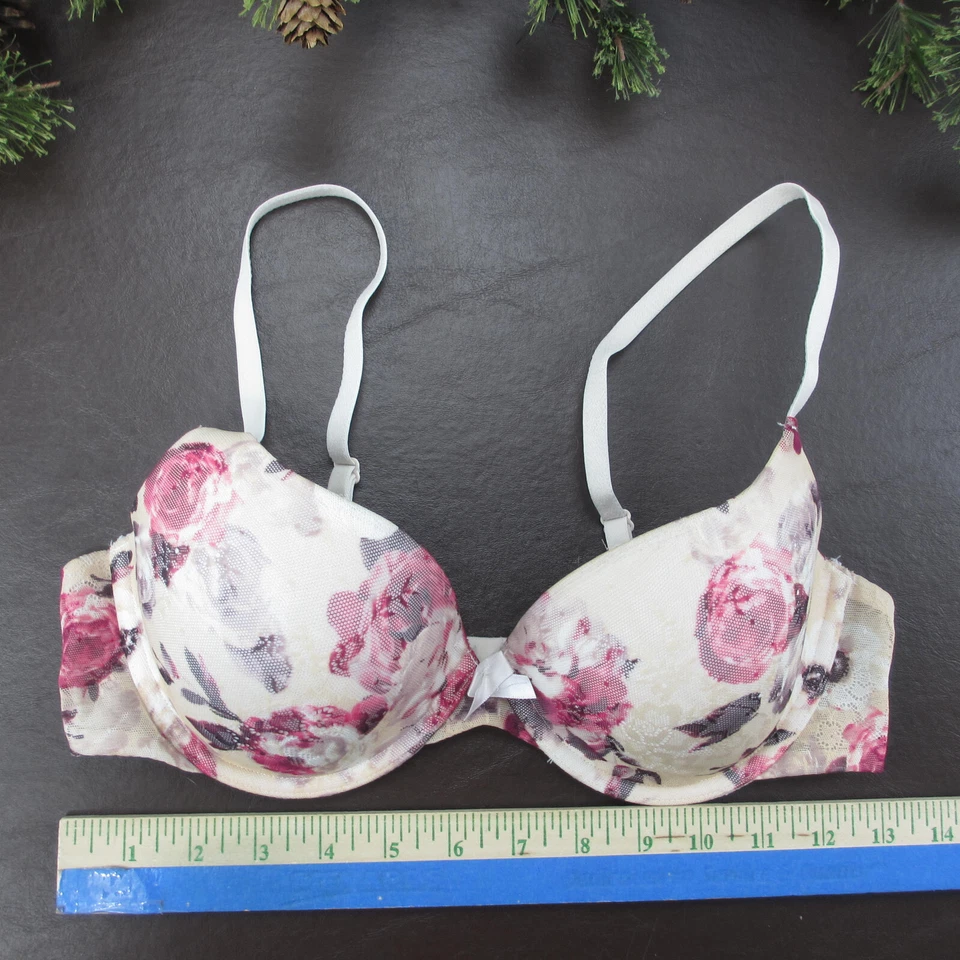 Бюстгальтер Gilligan & O'Malley 34C красный с цветочной подкладкой беспроводной регулируемый с застежкой сзади - Изображение 2 из 4