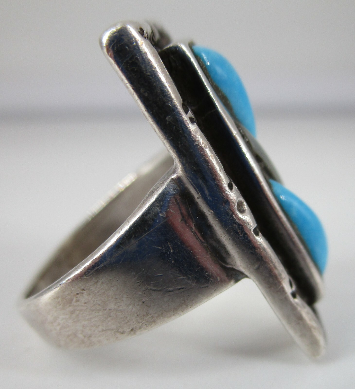 Sterling Ring Cobblestone Turquoise MOP Artisan H… - image 4