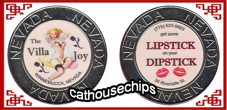 VILLA JOY Winnemucca NV  Metal Cathouse Coin get some lipstick on your Dipstick