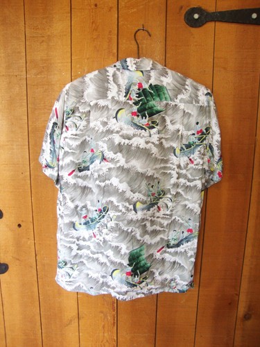 Camicia hawaiana vintage anni 50 Penney's Rayon/Made in Japan/Collo ad anello/Media - Foto 2 di 11