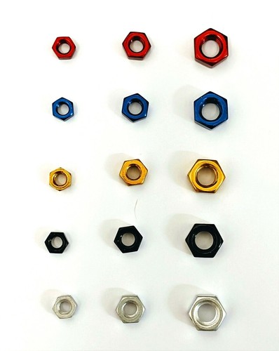 M6 HEX FULL NUTS - ANODISED ALUMINIUM - Picture 2 of 24