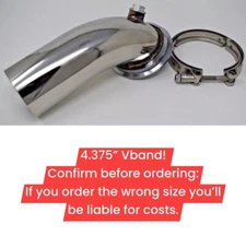 Stainless Pipe Elbow 90° Holset Turbo HY35 HX HE351 V-band Flange Clamp 4.375”