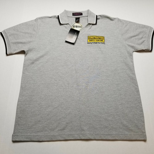 Construction Supply Center Polo Shirt Mens M Sakrete Gray Ultra Club NWT W62 - Bild 2 von 6