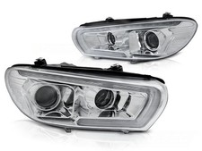LED Scheinwerfer Set Chrom für VW Scirocco 2008–2014 LED Tagfahrlicht LightTube