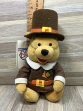 Winnie the Pooh PILGRIM Club Disney Store Bean Bag Plush Thanksgiving Bear