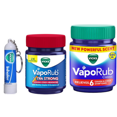 Vicks Vapor Inhaler & VapoRub Nasal Relief & Cold 1.76oz/50ml & 3.53oz/105ml
