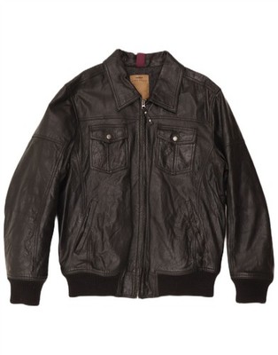 Conbipel Mens Leather Jacket IT 54 XL Black FB22