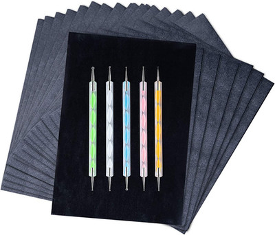 200 Sheets Carbon Paper Black Graphite Paper Transfer Tracing Paper and 5 Pieces