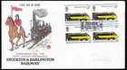 1¢ WONDER'S ~ GREAT BRITAIN FDC STOCKTON & DARLINGTON RAILWAY BLK4 - F215