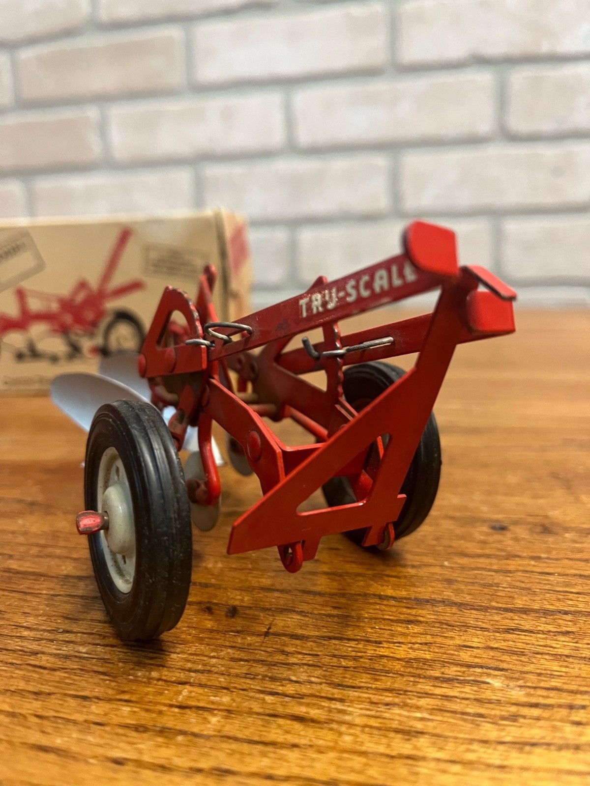 Vintage 1950s Carter TRU-SCALE Steel Plow Diecast Toy 1:16 Scale w/ Original Box