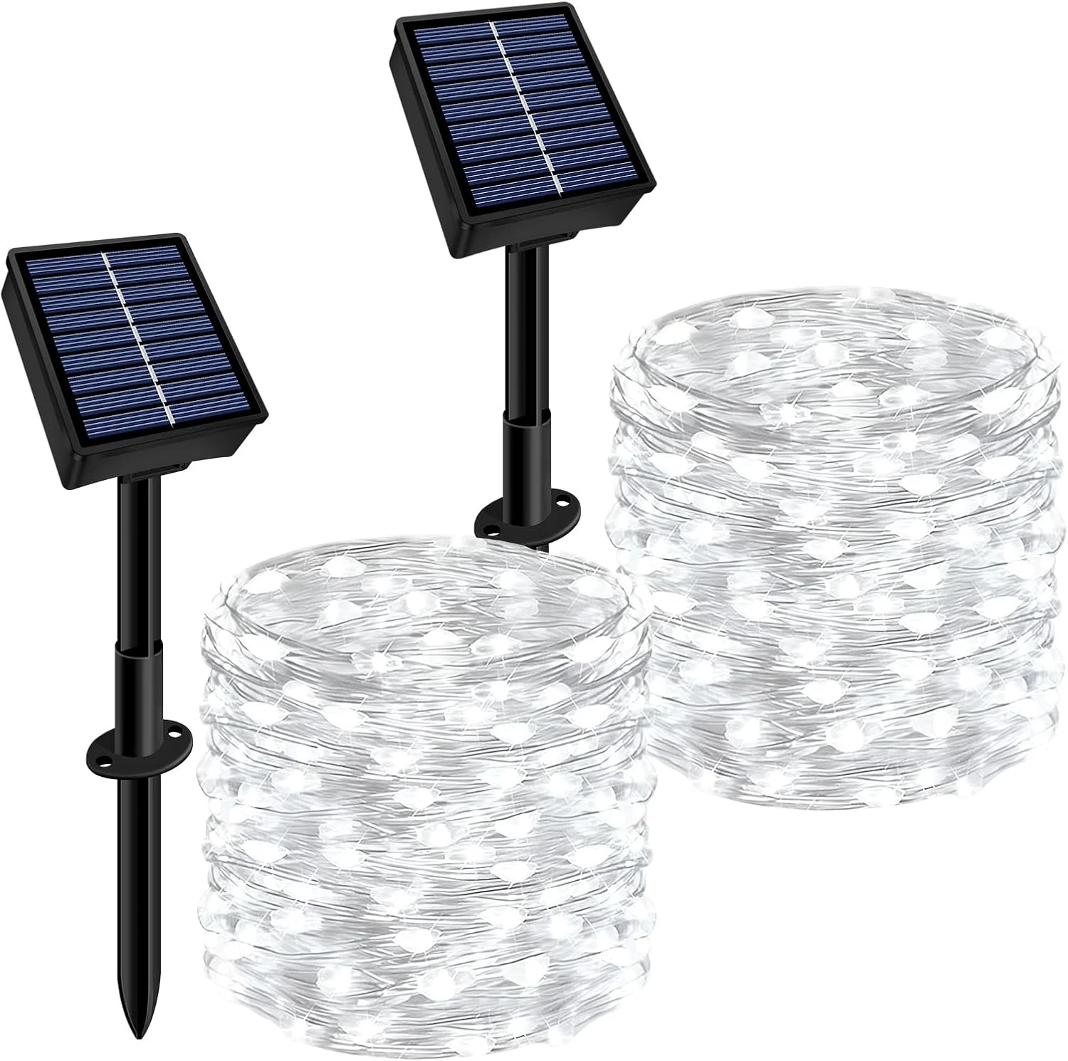 Solar String Lights Outdoor Waterproof 2 Pack Total 66Ft 200LED 8 Modes Twinkle