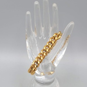 Authentic Vintage Heavy Cuban Chain Bracelet Gold Plated Hong Kong Small 6.75"