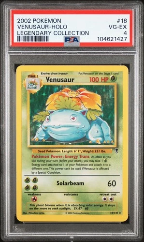 2002 POKEMON LEGENDARY COLLECTION #18 VENUSAUR-HOLO PSA 4