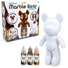 Marble Bear Pouring Kit | Kids Craft Set | 23cm Metallic Paint DIY Art Gift