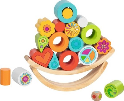 goki Flowerloop 66 56292 Balanceerspel, kleurrijk 21-delig behendigheidsspel van