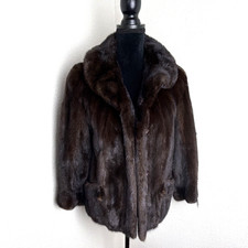 Excellent Vintage Large Mahogany Brown Mink Fur Coat Jacket 51