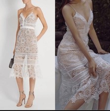 SELF-PORTRAIT Floral Blush Midi Dress Sz 4