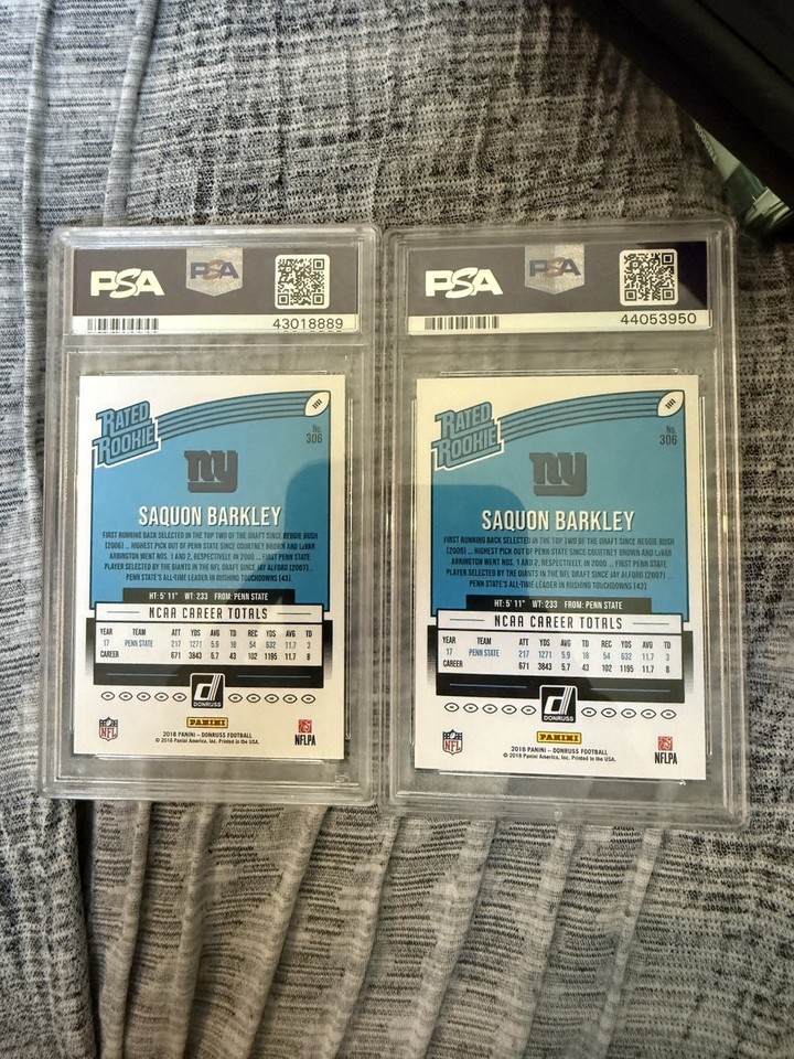 Psa 9 Rated Rookie Saquon Barkley Psa 9 Rated Rookie Saquon Barkley