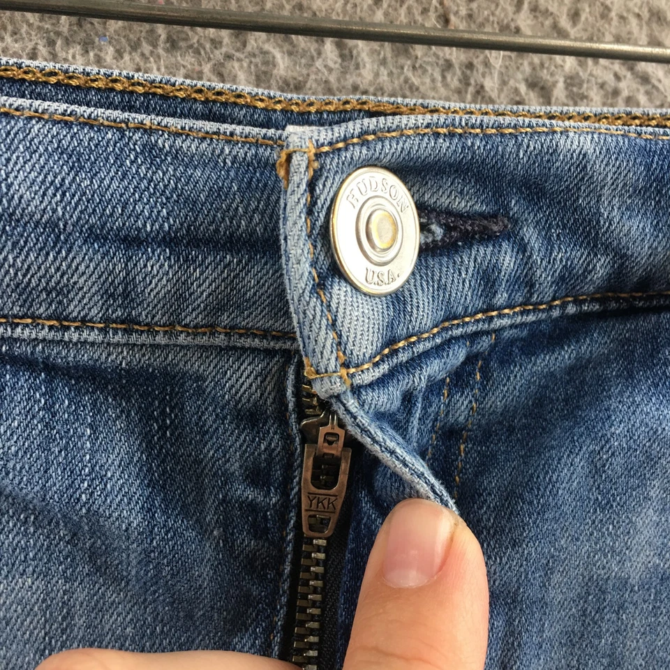 Pantalones Cortos Hudson Corte Para Mujer 31X3.25 Azul Denim Tiro Medio Cinco Bolsillos Cremallera Mosca Foto 4 de 4