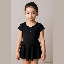 Capezio Girls Crisscross Leotard M 6/8 Black Silver