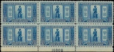 c1925 - Sc# 619 5c Lexington-Concord Plate Block of 6 - MNH - Undisturbed Gum