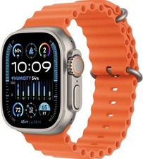 Apple Watch Ultra2 49mm GPS + Cell Black Titanium w/ Orange Ocean Band MF0J4LW/A
