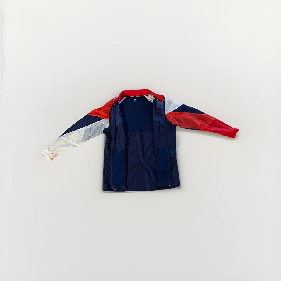 Chaqueta deportiva de colección Nike Blue Ribbon blanca/azul, grande/capucha Foto 3 de 4