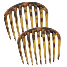 Parcelona French Smooth Edge Celluloid Acetate Hair Side Combs for Women 2 Pcs 