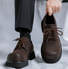 Men's Lace Up Round Toe Platform Oxfords Formal Party Retro Casual Creeper Shoes