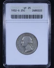 1932-S Washington Quarter - 25c ANACS VF25 - Old Soapbox Holder!