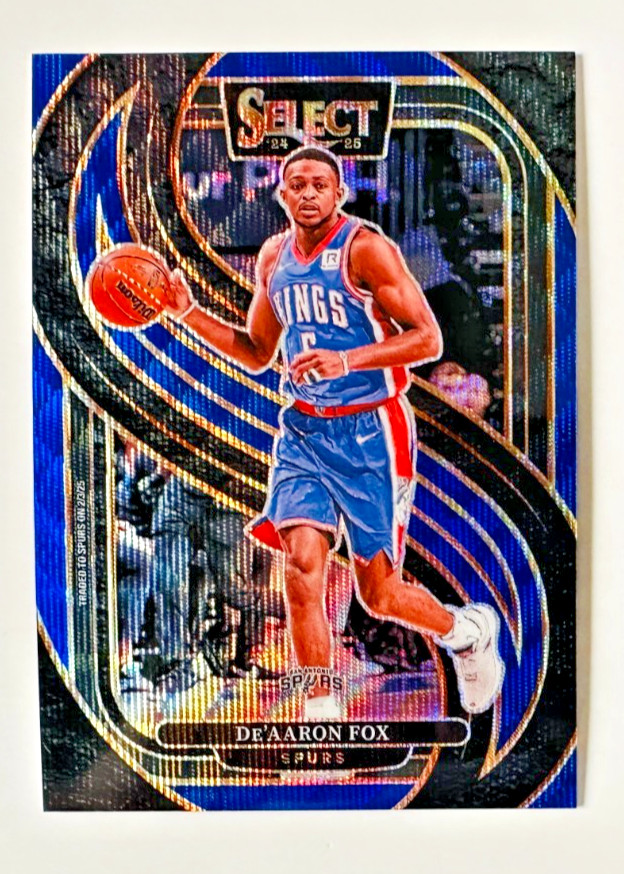 2024-25 Panini Select De'Aaron Fox BLUE Wave Prizm Card SP #/75 Premier Spurs!