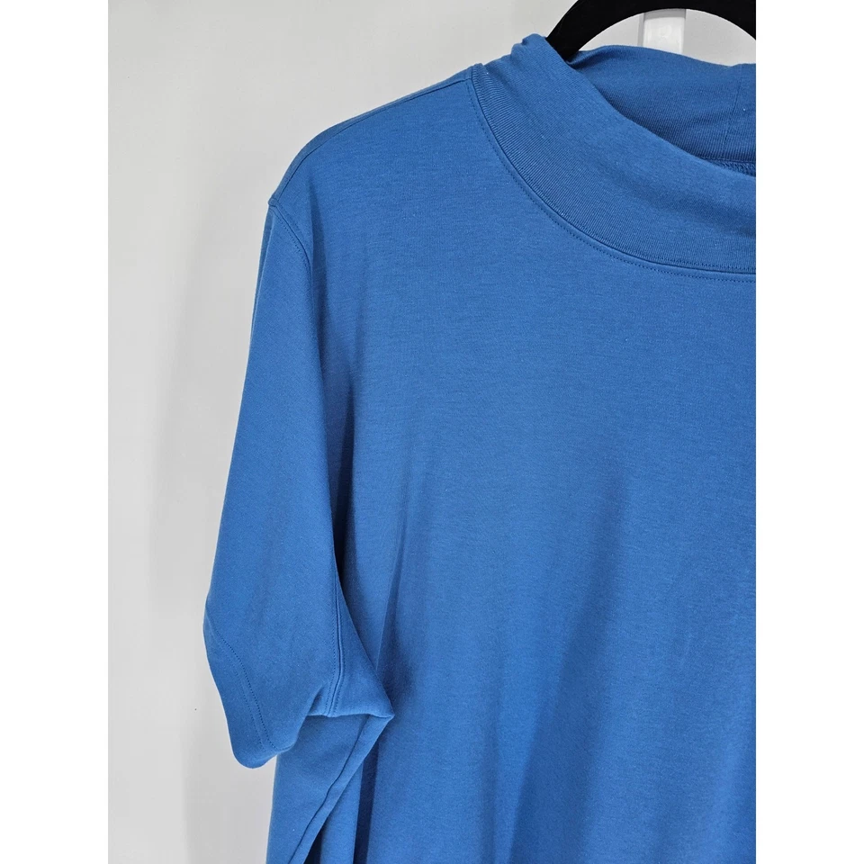 Pulôver feminino Blair azul sólido manga curta poliéster tamanho 2XL - Imagem 2 de 4