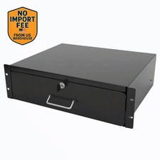 New 3U Drawer Rack Mount DJ 19'' Rack Case Equipment Deep Drawer 3Space Lockabl