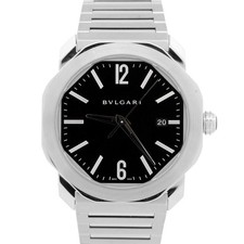 MINT Bvlgari Octo BLACK Stainless Steel Bulgari Automatic 41mm Watch OC41S BOX