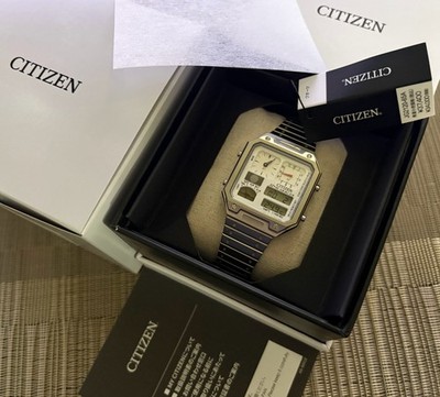 CITIZEN COLLECTION JG2120-65A RECORD LABEL Thermo Sensor Watch Ana-Digi Temp