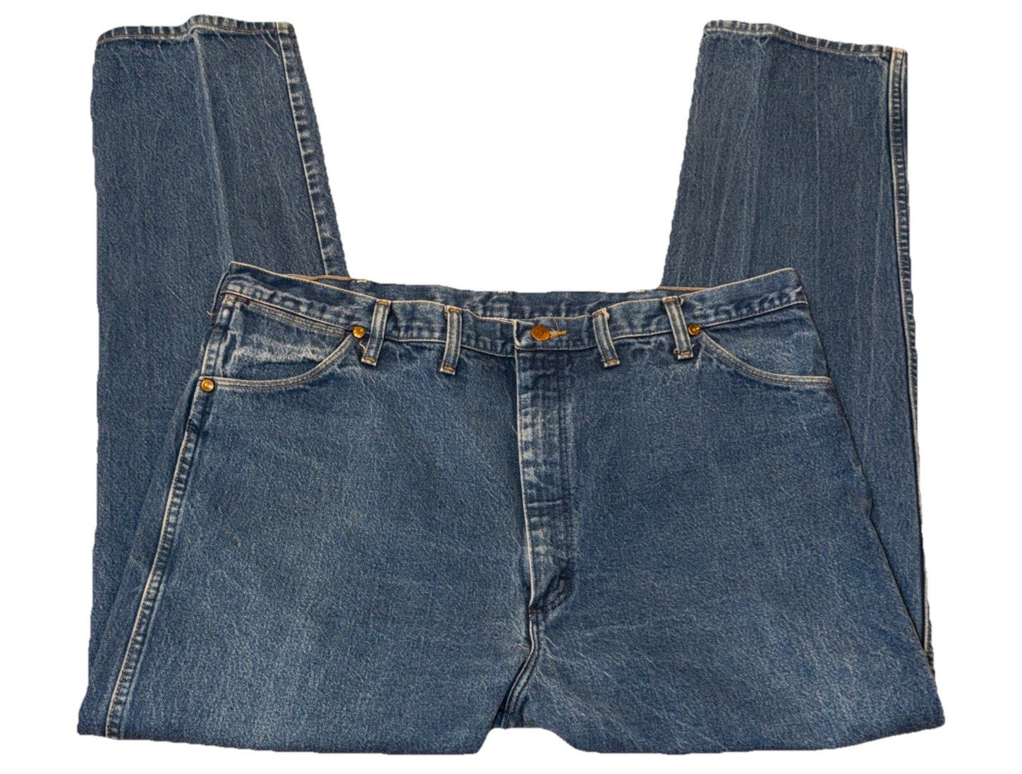 Vintage Wrangler Cowboy Cut Jeans Men’s 44x32 Blue Denim 13MWZ Made In USA Rare image 2