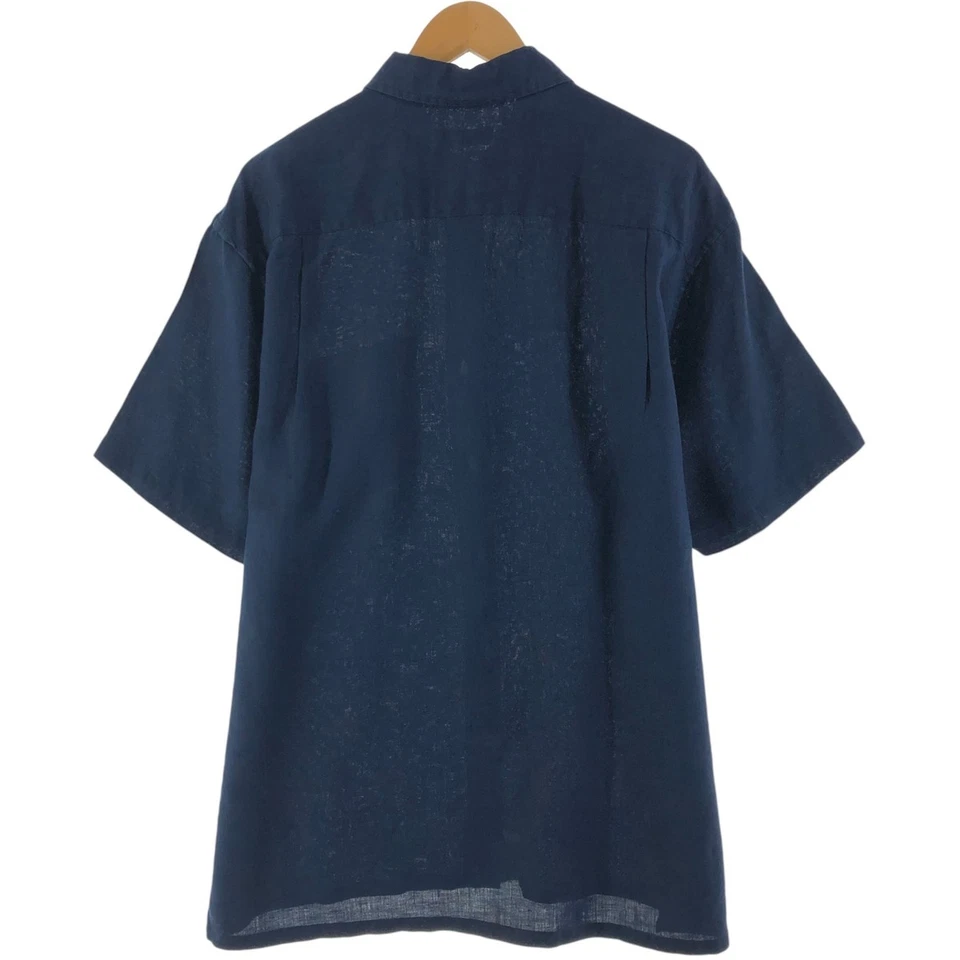 Camisa boxera vintage de lino manga corta Nautica de la década de 2000 para hombre talla L Foto 2 de 4