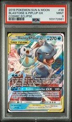 Blastoise & Piplup GX 38/236 Cosmic Eclipse Ultra Rare Holo TAG TEAM