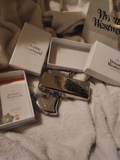 Vivienne Westwood Silver Metal Cigarette Case and Heart Lighter Set