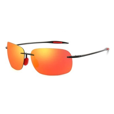 Stylische Matrix Style Sonnenbrille Sportbrille cool, Orange, Rahmenlos, 5435
