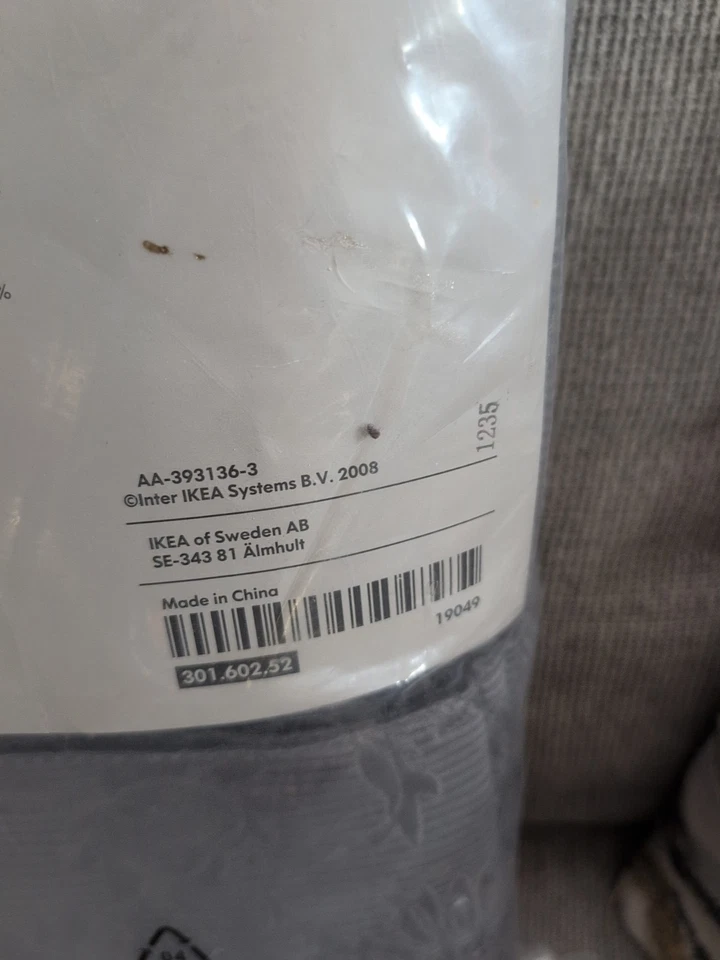 Шторы с цветочным узором IKEA Anita 57 x 98 дюймов серые с поднятым цветком жаккарда 301.602.52 C83 - Изображение 4 из 4