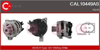AS-PL Alternatore A0564S 180A Generatore Con Puleggia A Ruota Libera - Compatibile Con Volvo C30, S40, V50, V60, XC60, XC90 - 3