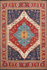 Vegetable Dye Hand-made Area Rug 8x10 Red Wool Traditional Living Room Carpet