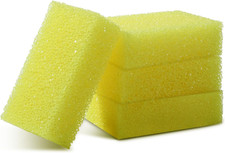 4 Pcs Bug Scrubber Sponge Car Sponge Bug and Tar Remover Yellow Wash Cleaning Sc