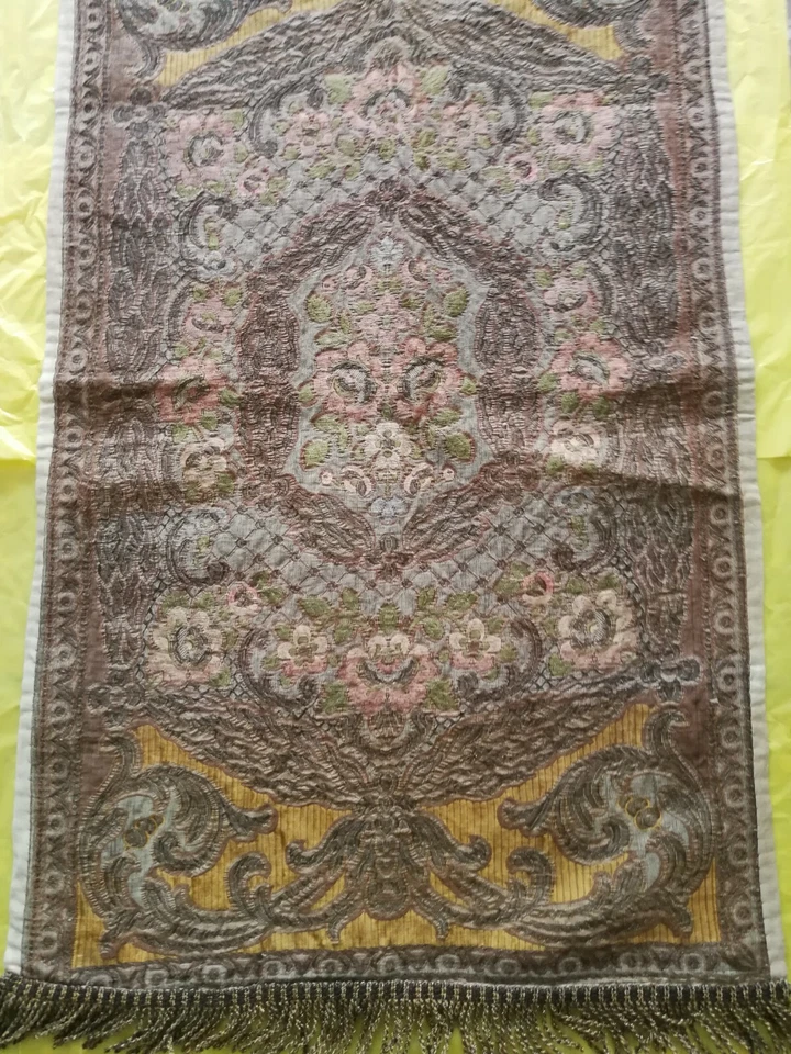 Antique Trukish Handmade Table Cloth Almost 100 Years Old with silver work - Image 2 of 4