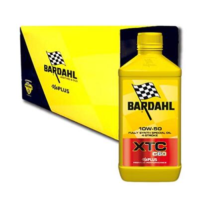 Bardahl - Engine Oil XTC C60 10W-50 for Motorcycle 4 Stroke, Contrasts Formation