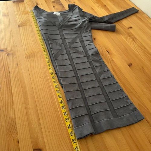 Kardashian BeBe Dress Women M Grey Bandage Coquette Party Cocktail Office Siren - 第 11/15 張圖片